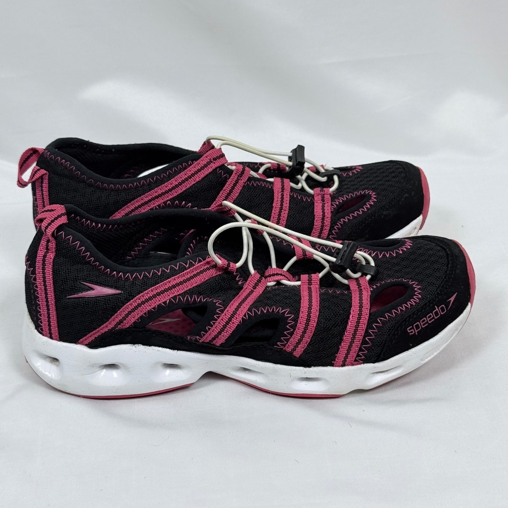 Speedo Womens Water Shoes Size 8 Black Pink Swim Hiking Quick Lace - Picture 5 of 11